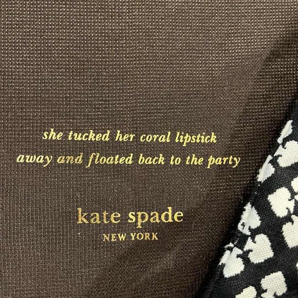 Kate Spade Crossbody black, off white, and pink striped. With dusting bag - Picture 11 of 12